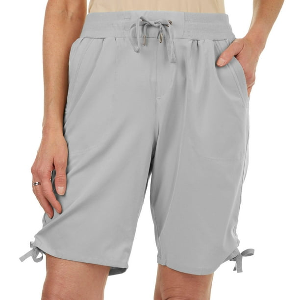 ATTYRE Petite Ruched PullOn Shorts 8P Grey