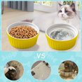 thumbnail image 4 of Laklulu 2 cuencos de cerámica para gatos, comedero para mascotas, cuenco de alimentación de comida y agua para gatitos y cachorros, 4 of 5