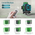 thumbnail image 5 of Takamine  3x360° 12 Lines Self Leveling Green Laser Level for Construction with Removable Lithium Battery, Remote Controller, Magnetic Rotating Stand and Hard Case-GM120S, 5 of 8