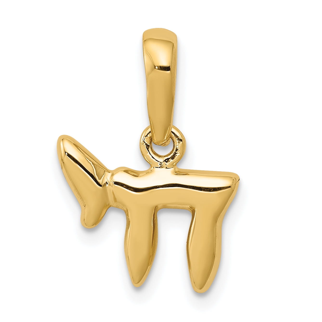 14k Yellow Gold Chai Pendant Charm Necklace Religious Judaica Fine Jewelry Gifts For Women For Her
