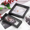 thumbnail image 4 of Uxcell 2 Pcs 3D Caja de Exhibición Flotante, Soporte de Marco Flotante de 7.1 x 2.8 x 0.8 Pulgadas, Caja de Almacenamiento de Joyería Transparente de PE, Negra, 4 of 6
