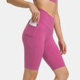 thumbnail image 2 of Yoga Pants for Women with Pockets, Cloud Feeling Cross Waist Yoga Shorts with Pockets for Women, 6" Crossover High Waist Lounge Biker Shorts, 2 of 7