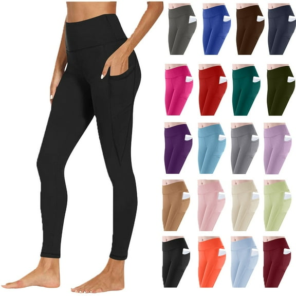 POROPL Leggings for Women, Leggings with Pockets for Women Tummy Control Workout Sports Yoga Athletic Leggings Size S-3XL