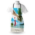 thumbnail image 3 of Christmas Apron Sock on the Palm Tree on Tropical Sandy Beach Island Maldives Festive Design, Unisex Kitchen Bib Apron with Adjustable Neck for Cooking Baking Gardening, Multicolor, by Ambesonne, 3 of 3