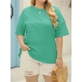 thumbnail image 2 of Womens Fashion Workout T Shirts Plus Size Tops Summer Clothes Short Sleeve Spring Tee, 2 of 5