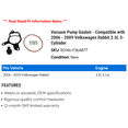 thumbnail image 2 of Vacuum Pump Gasket - Compatible with 2006 - 2009 Volkswagen Rabbit 2.5L 5-Cylinder 2007 2008, 2 of 2