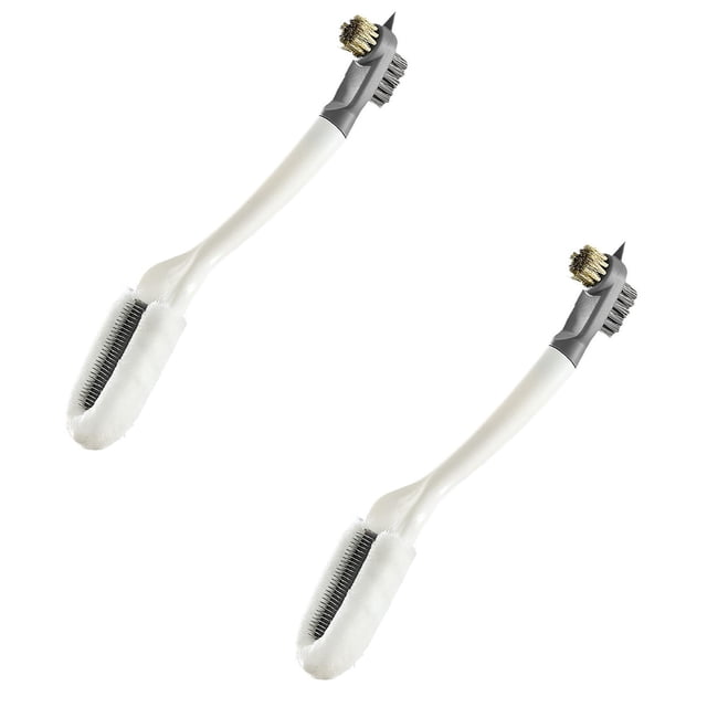 Oleegame 2PC Cleaning Brush Shoe Polish Brush Cleaning Brush For Shoes With Long Handle Polishing Brush Multi Function Cleaner Tool 1 PCS Gray White White