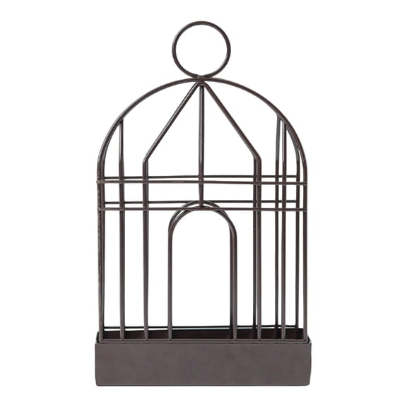 Decorative Metal Birdcage Wall Planter, Vintage Black Hanging Flower Pot Holder for Indoor Outdoor Decor