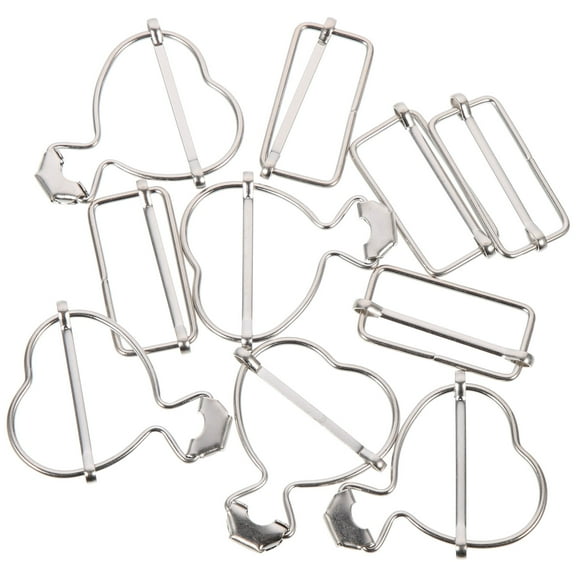 HAMPPLIES 10Pcs Silver Zinc Alloy Buckles for Clothes and Bib Overalls Overall Clips Replacement