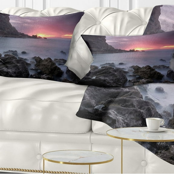 Designart 12" x 20" Multi-color Polyester Throw Pillow