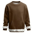 thumbnail image 2 of RKSTN Fleece Sweatshirts for Men Oversized Crewneck Pullover Hoodless Sweatshirt Top Mens Casual Solid Round Neck Loose Fits Comfy Long Sleeve Sweatshirt with Pockets Fall Winter Clothes, 2 of 7