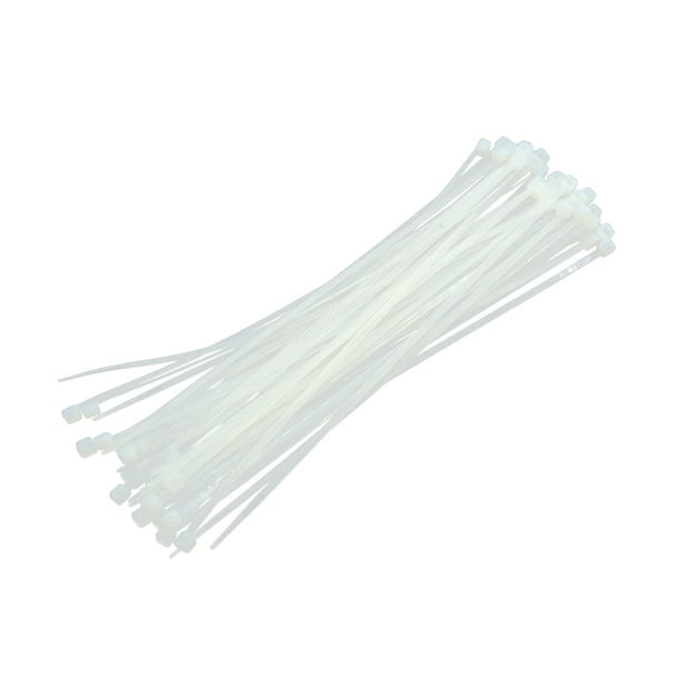 50pcs 4 x 200mm Blanc Plastique Nylon Attache Câble Attache Sangle Ruban  pour Voiture 