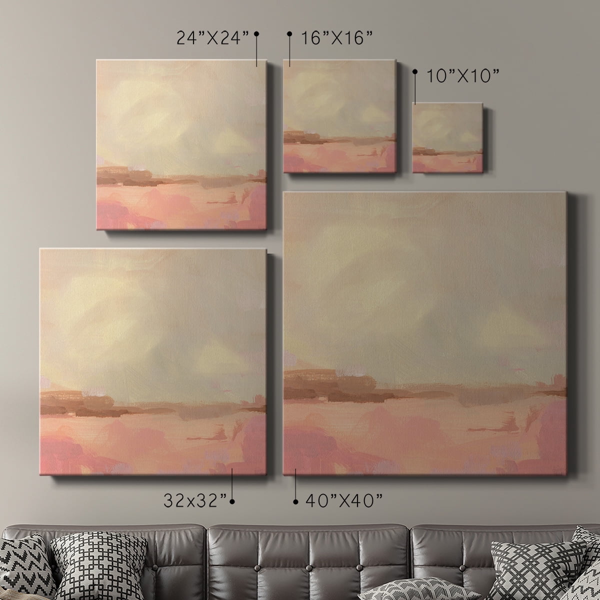 Wexford Home Salt Lake Sunrise I-Premium Gallery Wrapped Canvas, 24" x 24" - Ready to Hang