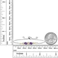 thumbnail image 3 of 925 Sterling Silver and 10K Yellow Gold Peach Morganite Purple Amethyst and White Lab Grown Diamond Tennis Bracelet for Women (1.37 Cttw, Gemstone October Birthstone, Fully Adjustable up to 9 inch), 3 of 4