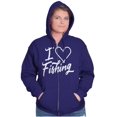 thumbnail image 3 of I Love Fishing Hook Heart Cute Cool Zip Hoodie Sweatshirt Women Brisco Brands 2X, 3 of 6