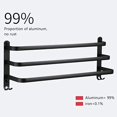 thumbnail image 4 of Toallero de aluminio montado en la pared, 3 niveles con ganchos, toallero negro impermeable de 30cm para baño, cocina y baño JAMW Sencillez, 4 of 5