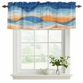 thumbnail image 2 of Orange Blue Ocean Waves Valances for Windows, Decorative Rod Pocket Window Valance Curtains, Summer Beach Coastal Abstract Short Curtain Drapes for Kitchen/Living Room, 2 Panels, 60" W x 18" L, 2 of 8
