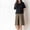Khaki, variant on Babysbule Womens Plus Size Cotton Linen Shorts Summer Fashionable Solid Loose Casual Oversized Elastic Waist Shorts M-6XL