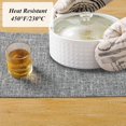thumbnail image 6 of Placemats Set of 4, Yamaziot Double Layer Cloth Fabric Heat Resistant Place Mat, Washable Reversible Rectangle Dining Table Mats, Linen Style Silver Gray, 12"x18", 6 of 9