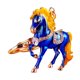 thumbnail image 1 of Llavero de caballo con brillantes diamantes de imitación incrustados, llavero decorativo de buena suerte, accesorio festivo., 1 of 8
