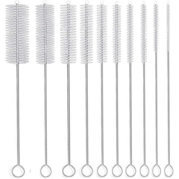 Set of 10 PCS Long Straw Brush, Nylon Pipe Tube Cleaner 8-iNch 10 Different Diameters