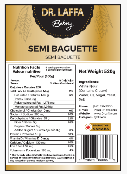 Dr. Laffa Bakery Baguette Sesame 4pk