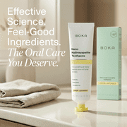 Boka Fluoride Free Toothpaste, Nano-Hydroxyapatite Toothpaste, Appropriate for Sensitive Teeth - Lemon Lavender Flavor, 3.4 fl oz