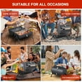 thumbnail image 2 of Portable BBQ Charcoal Grill with Thermometer & Wooden Handle, ompact Tabletop Barbecue Grill for Outdoor Camping, Picnic, Backyard Party Cooking, Black, 2 of 8