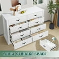 thumbnail image 5 of Haverchair 8 Drawer White Dresser for Bedroom, 47" Wooden Dressers Chest of Drawers, Farmhouse Double Storage Drawer Organizer for Closet, Bedroom, Living Room,Hallway, Entryway, 5 of 7