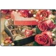 thumbnail image 4 of SKYSONIC Heart Roses Valentine Vintage Non-Slip Area Rug, Red Floral Chocolate Truffles Floor Carpet for Indoor Front Porch,Living Room, Bedroom,Kitchen ,36"x24", 4 of 5