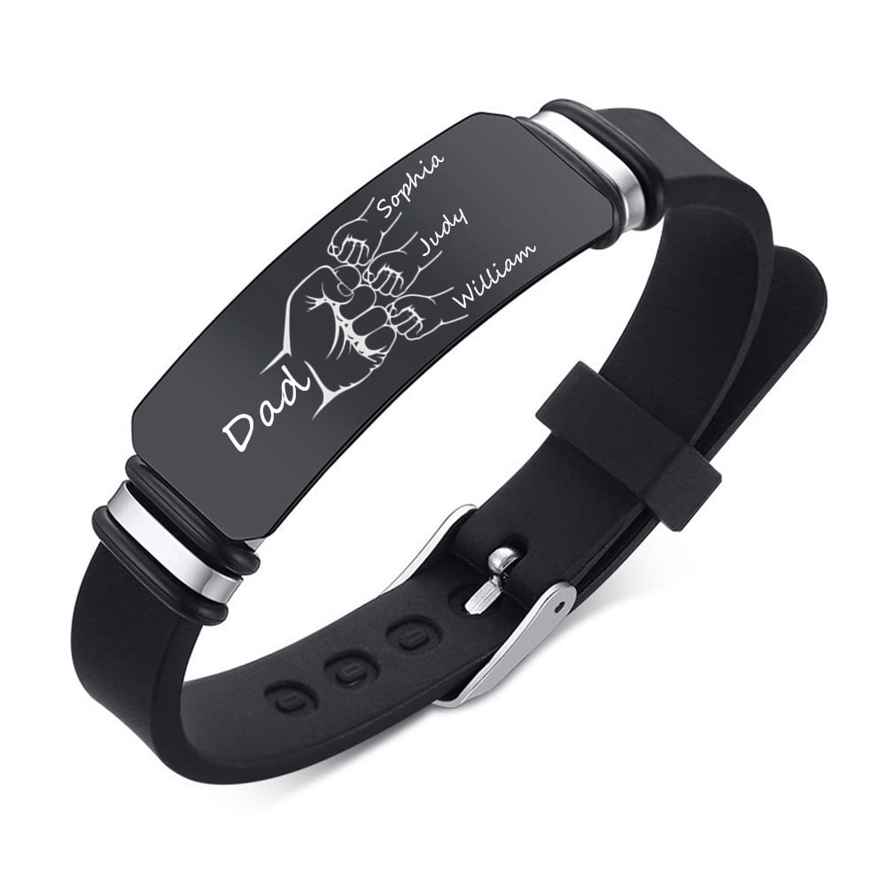 Father's Day Gifts for Dad Jewelry Personalized Silicone Bracelet for