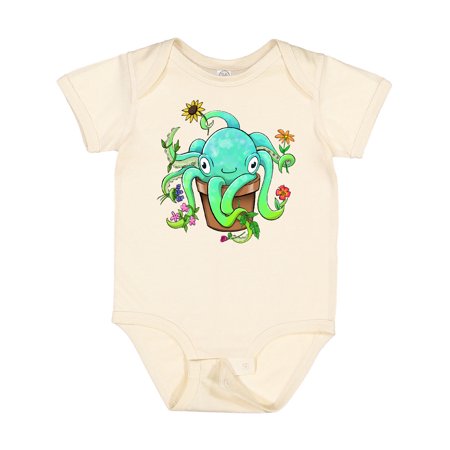 

Inktastic Octopus As Potted Plant Gift Baby Boy or Baby Girl Bodysuit