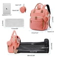 thumbnail image 6 of IsEasy Diaper Bag Backpack, Multifunction Travel Back Pack Maternity Baby Changing Bags, Large Capacity, Pink, 6 of 7