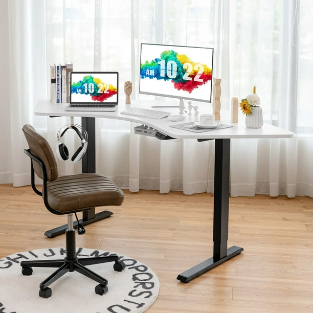 Gymax DualMotor L Shaped Standing Desk Ergonomic Sit Stand Computer