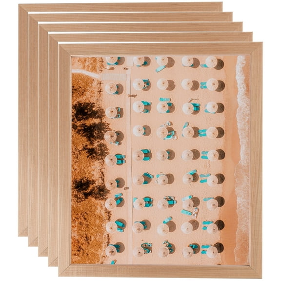 ArtToFrames 14" x 14" Hard Maple Wood Picture Frame, 14x14 inch Brown Wood Poster Frame (WOM-4879), 5 Pack