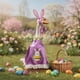 thumbnail image 5 of Disfraz de ganso de Pascua para estatua de ganso de césped de 58 cm | Conjunto de vestido y sombrero de poliéster amarillo y morado | Decoración para patio y jardín | Disfraz de ganso duradero de, 5 of 9