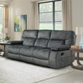 thumbnail image 2 of Pemberly Row Contemporary Polyester Manual Triple Reclining Sofa in Gray, 2 of 11