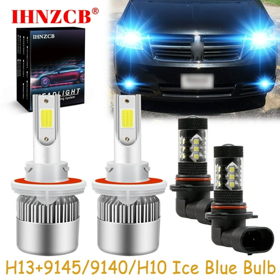 IHNZCB for Dodge Grand Caravan 2008-2010 Led Headlight Bulbs High Low Beam Fog Light,Ice Blue,H13 9145 9140,Y03