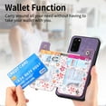 thumbnail image 3 of Allytech Galaxy S20 FE Case with Zipper Pocket & Cards Holder, Floral Slim Wallet Case for Girls Women Shockproof Stand Compatible with Car Mount Phone Case for Samsung Galaxy S20 FE -Purple, 3 of 9