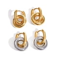 thumbnail image 2 of Sunyuer 18K Gold Plated Stainless Steel Double Hoop Earrings - Minimalist & Chic Statement Jewelry for Women, 2 of 6
