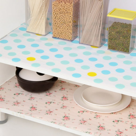Amdohai Non-Adhesive Shelf Paper Beautiful Dot Pattern Drawer Storage Liner for Drawer Table Kitchen Cabinets Pantry (5 Rolls One Set) 12