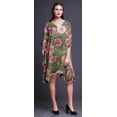 thumbnail image 3 of Bimba Flower BeachÂ&nbsp;KaftanBikini Cover up Womenâ€™s Midi Dress Short Caftan-S-L Dusty Green, 3 of 5