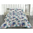 thumbnail image 2 of Ambesonne Spring Flowers Quilted Bedspread Set 3 Pcs, Delicate Floral Art, Queen, Ivory Multicolor, 2 of 4