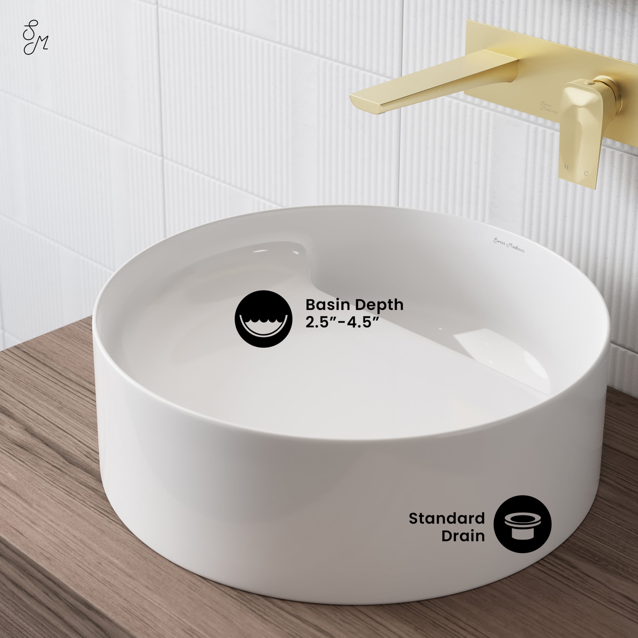 Beau 16.5" Round Vessel Bathroom Sink