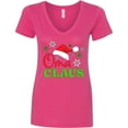 thumbnail image 3 of Inktastic Oma Claus with Christmas Santa Hat and Snowflakes Women's V-Neck T-Shirt, 3 of 5