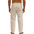 thumbnail image 4 of Gaukiv Men's Striped Trousers Button Fly Straight Leg Casual Pants Earthy Yellow XL, 4 of 4