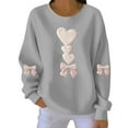 thumbnail image 2 of Zorckvet Pullover Sweatshirts for Women Crewneck Casual Shirts Heart Print Fashion Crewneck Valentine's Day Long Sleeve Womens Tops, 2 of 4