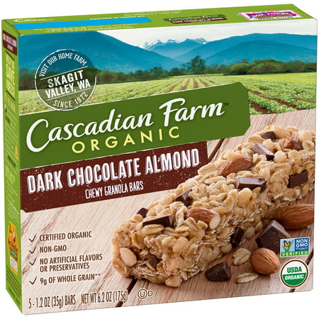Cascadian Farm Chewy Granola Bar Organic Dark Chocolate Almond 5 - 1.2 ...
