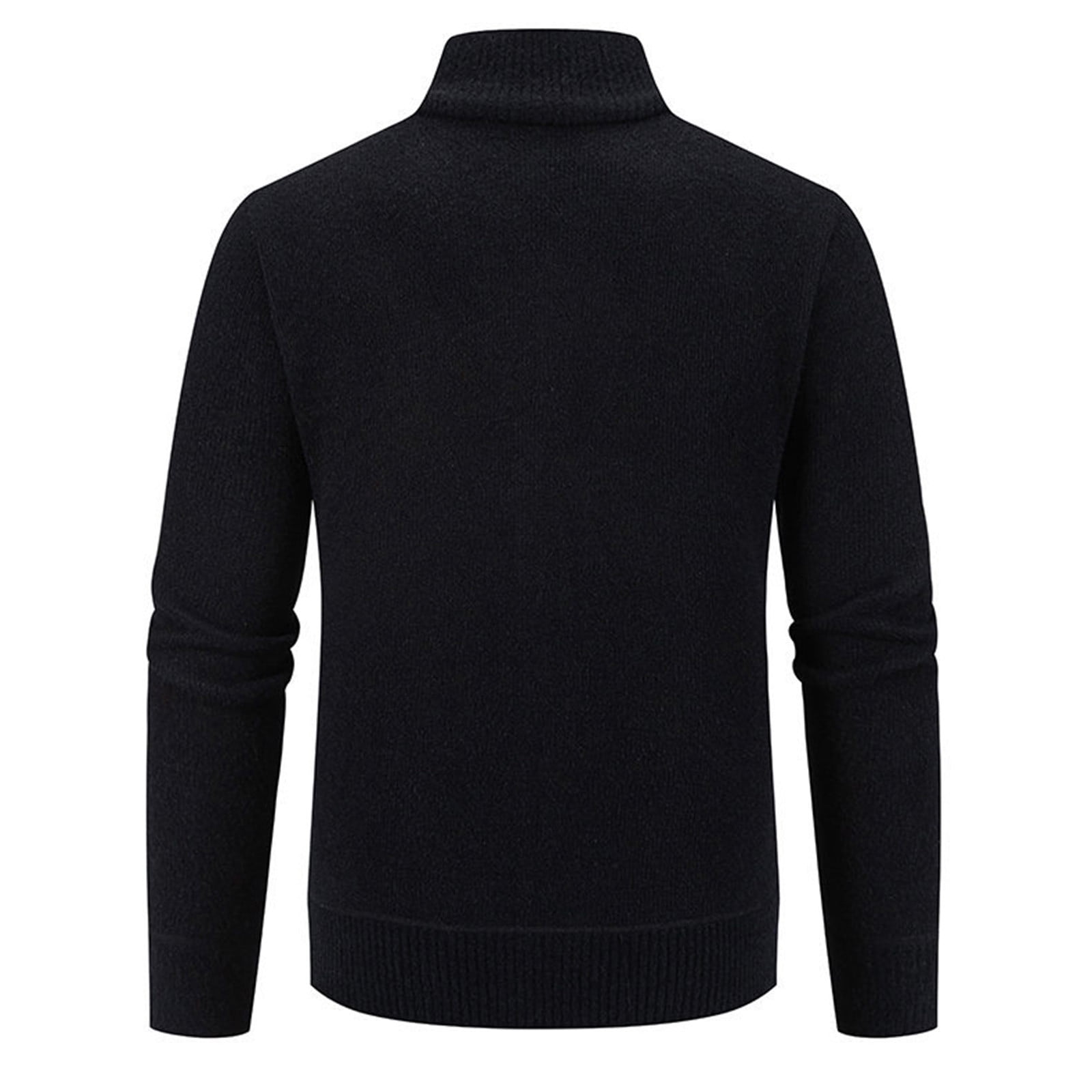 Xysaqa Mens Stand Neck Cardigan Sweater Slim Fitted Zip Up Knitted