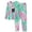 Fuchsia & Green Cat (Long Sleeves), variant on Tie Dye Cat Pajamas for Teen Girls Cute Long Sleeve & Pants 2 Piece Jammies Big Kid Size 6
